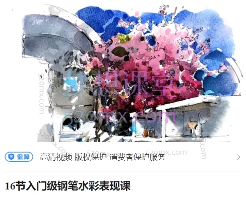 杨健绘画16节入门级钢笔水彩表现课