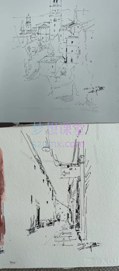 杨健绘画16节入门级钢笔水彩表现课