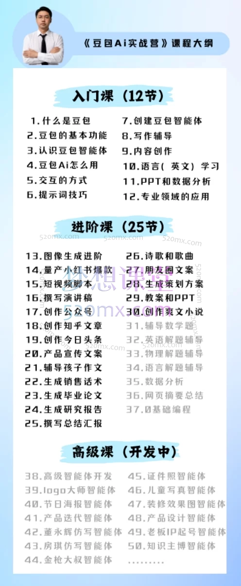 海螺Ai实战合集：deepseeK进阶课+豆包Ai实战营+大毛全家桶+赠Ai音乐课