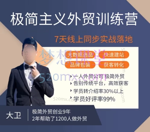 2025大卫极简AI外贸创业密训营,选品、建站、获客转化