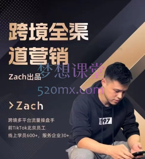 Zach跨境独立站流量终极篇:全渠道流量打法(独立站、FB站、TikTok、Ins站、油管等全社媒渠道营销)