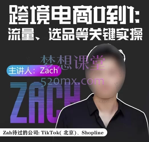 Zach跨境电商0到1:海外流量、独立站、选品、支付实操
