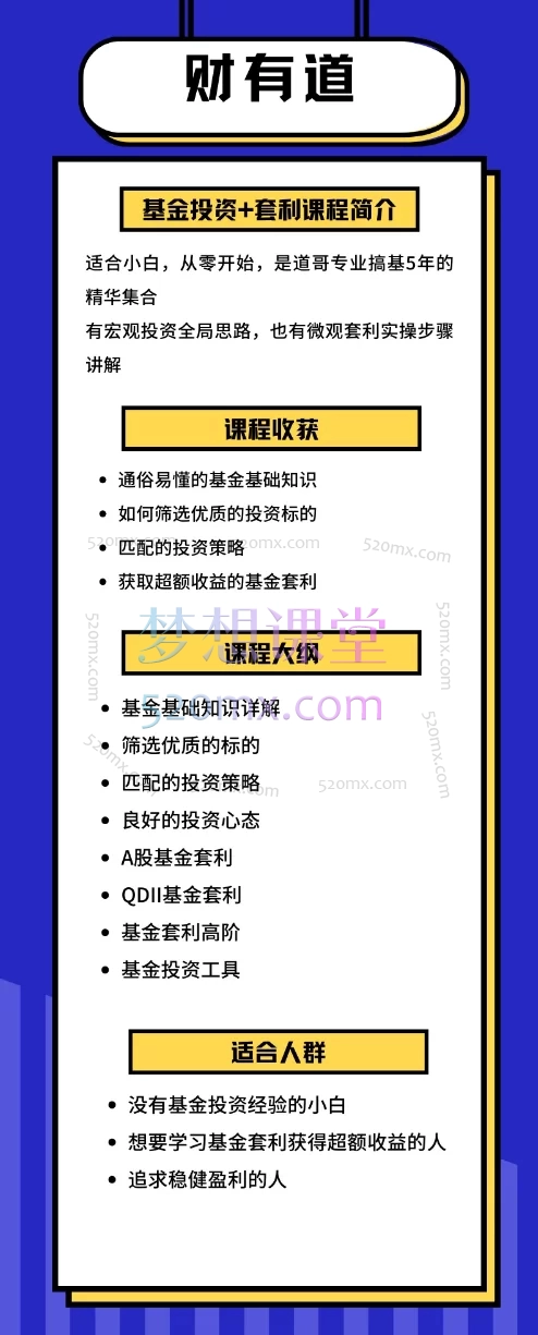 财有道基金投资+套利课