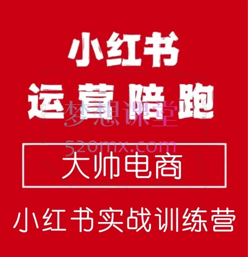 大帅电商毅超老师:小红书实战训练营:从0-1开店、爆款带货到直播变现全流程