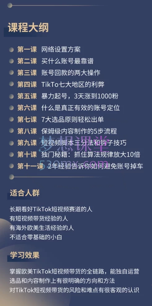 老谭的TikTok短视频带货实拍课程，欧美TikTok带货实战课🔥