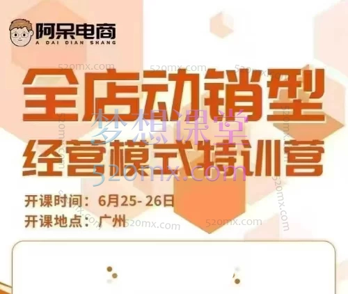 阿呆电商-全店动销型经营模式6月25-26日广州线下课