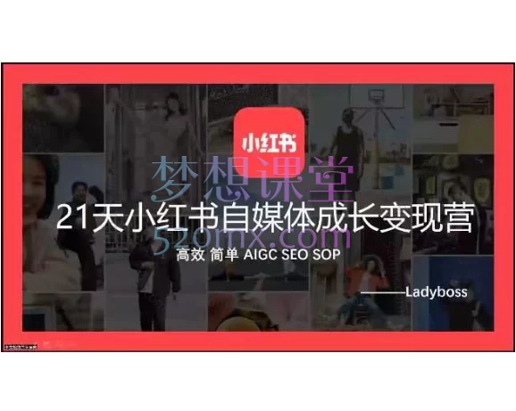 Ladyboss全域运营21天小红书成长变现+全域操盘孵化