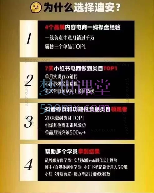 迪安Dian出品-小红书品效合一系统教学，解决企业号笔记、店播、达播、投流以及达人营销问题