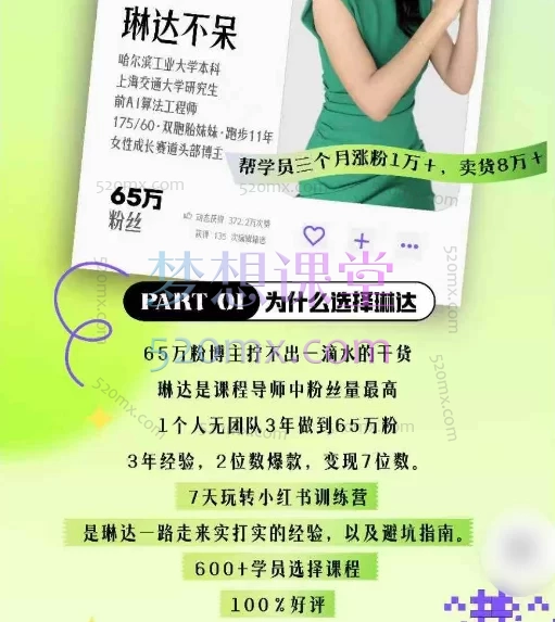 琳达不呆7天玩转小红书训练营|小红书65万粉头部博主亲自授课