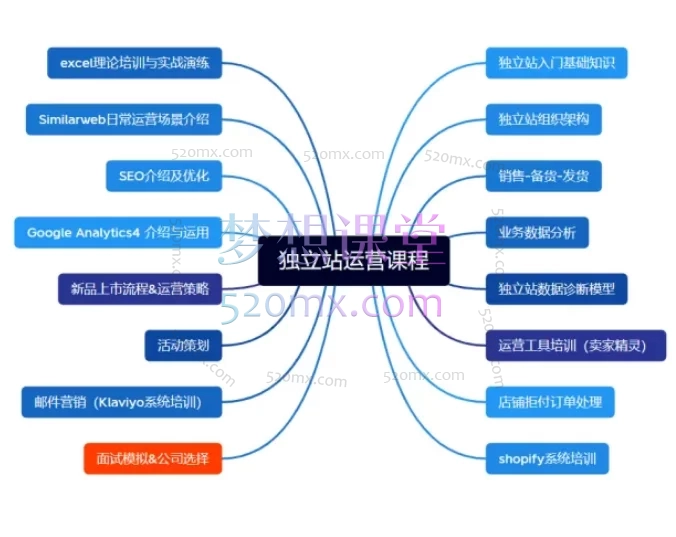 2025独立站运营课程(非创业/副业版),零基础47课时掌握Shopify建站、数据分析、广告投放与副业变现技能