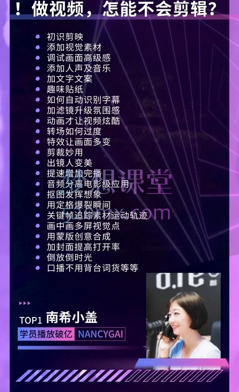 南希小盖AI短视频运营实操课，AI视频制作+高效剪辑+涨粉变现​ 全链路实战课程！