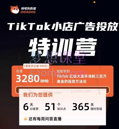 嘀嗒狗数据TikTok小店广告投放特训营,谢景鸿老师主讲玩转VSA/PSA/LSA🌍 美区/东南亚/新市场全覆盖 🌍
