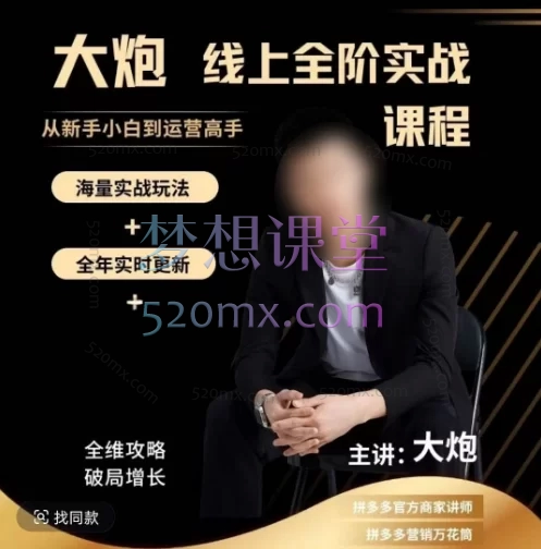 2025大炮拼多多全阶实战课程:从入门到精通的全阶运营指南