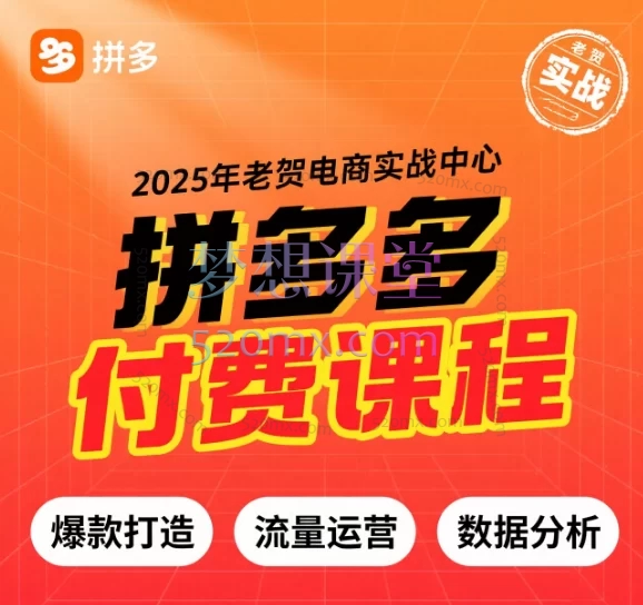 2025年老贺电商实战中心拼多多付费课程