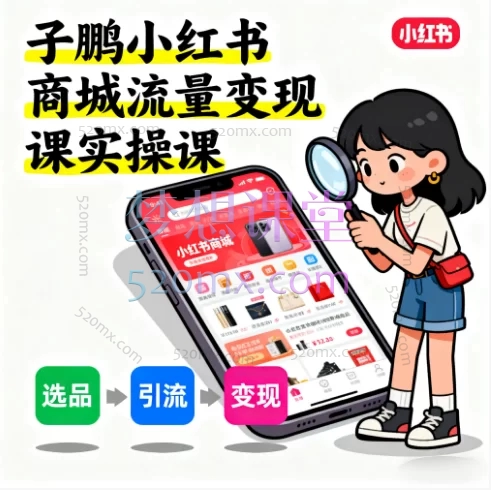 子鹏小红书商城流量变现课实操课:从开店到爆款变现的全链路指南