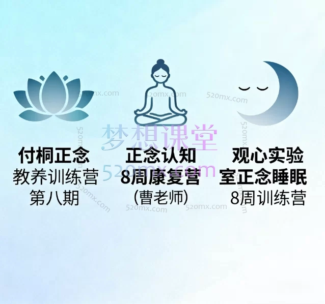 观心实验室:付桐正念教养训练营第八期+正念认知8周康复营(曹老师)+正念专注力