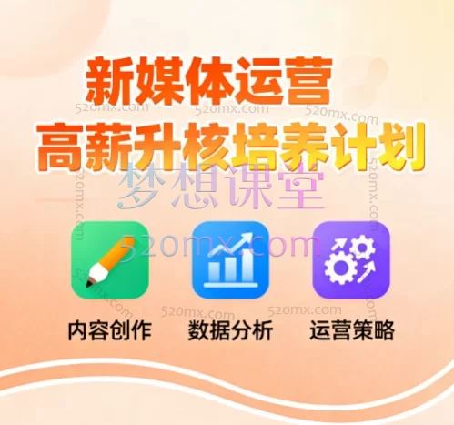 新媒体运营高薪升核培养计划- 零基础到专家全方位实战课程