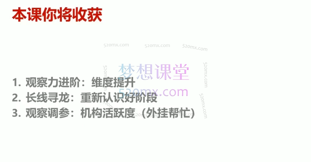 帅老板的趋势投资课(高级班)超短线投资高级训练营