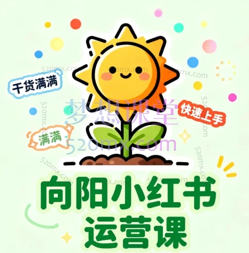 向阳小红书运营课:从0到1精通开店、选品、爆文与引流