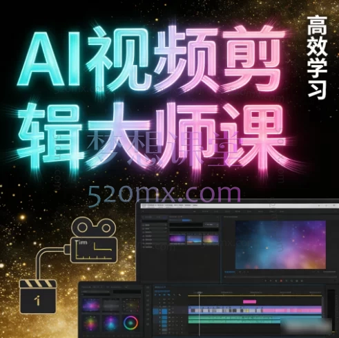 AI视频剪辑大师课:24节从入门到精通,掌握智能剪辑与创意特效