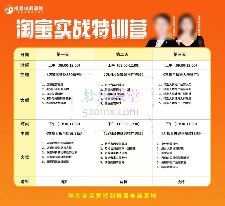 2025年12月推易电商淘宝实战线下课：3天系统掌握店铺盈利核心技能