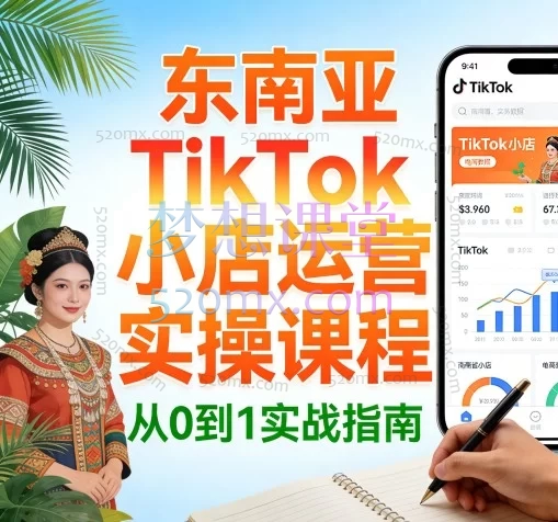 东南亚TikTok小店运营实操：零基础入门到系统精通，掌握电商出海全流程