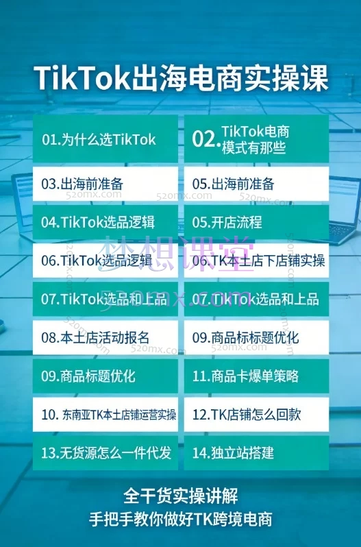 TikTok出海电商实操课:手把手带你从0到1开启跨境电商新赛道
