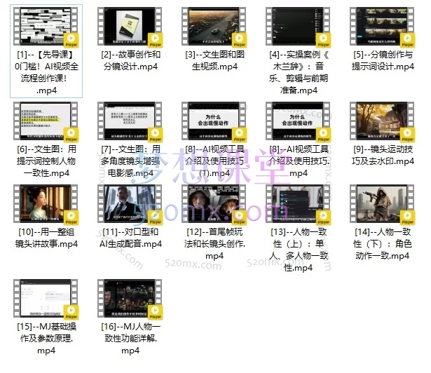 RJ老师扁豆AI视频课，全流程创作课
