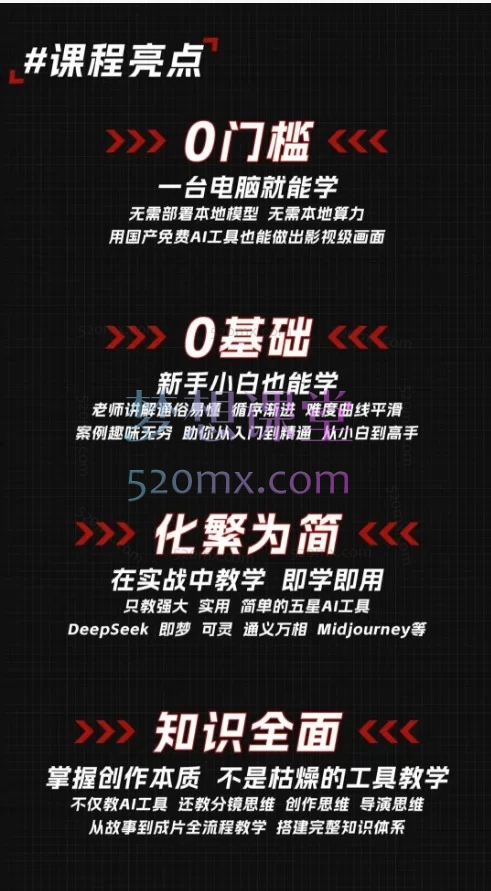 RJ老师扁豆AI视频课,全流程创作课