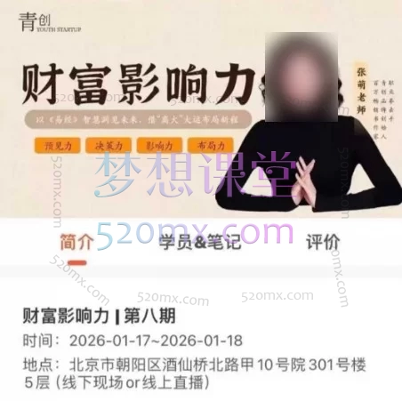 2026张萌财富影响力第八期:预见力、决策力、影响力、布局力