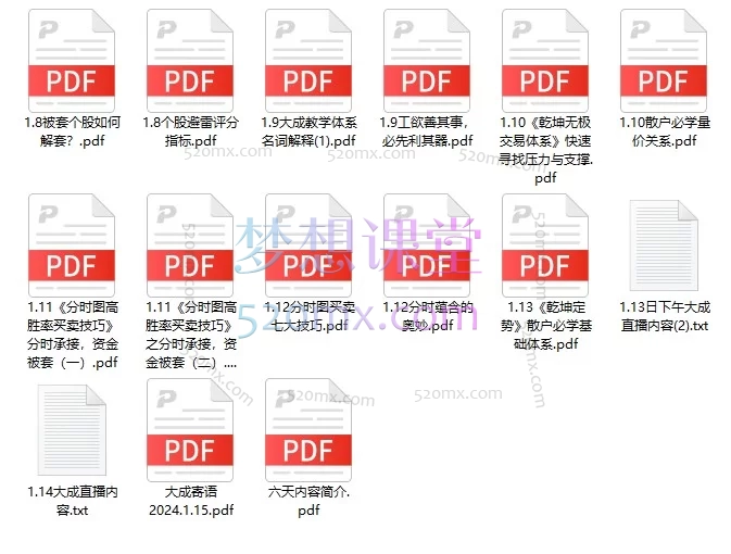大成老师张程《乾坤定势短线交易小班课》（12节全）