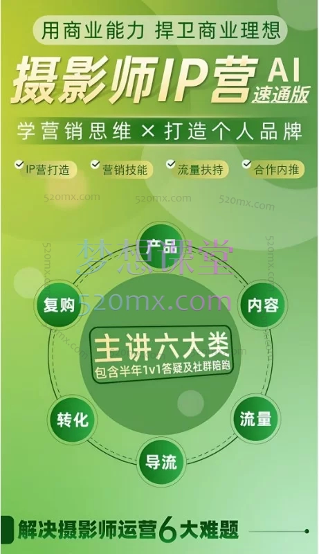 蔡汶川摄影师IP营第十一期| 摄影品牌打造与商业变现实战系统课