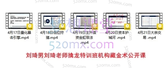 刘琦男寻龙私密圈：主力吸筹十大陷阱系统课（含实战指标）