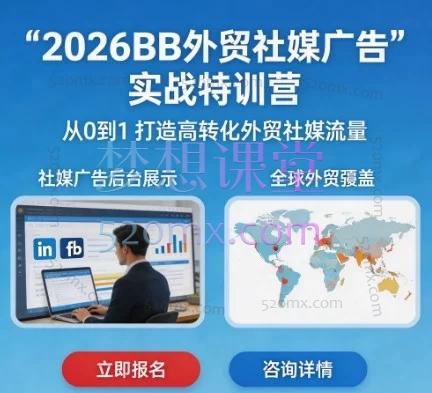 2026B2B外贸社媒广告实战特训营:从0到1掌握Meta系广告变现