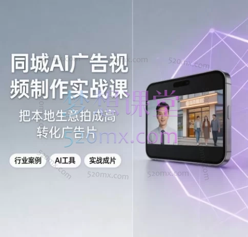 同城AI广告视频制作实战课:从工具入门到行业变现