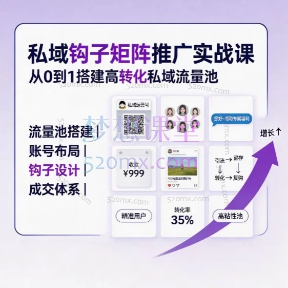 私域钩子矩阵推广实战课：从0到1搭建高转化私域流量池