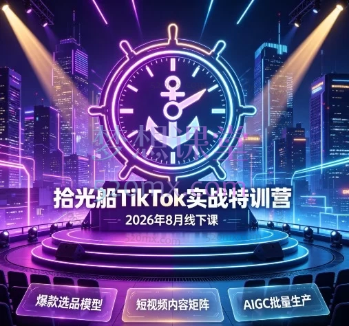 拾光船TikTok美区实战集训营(3天2夜闭环特训)