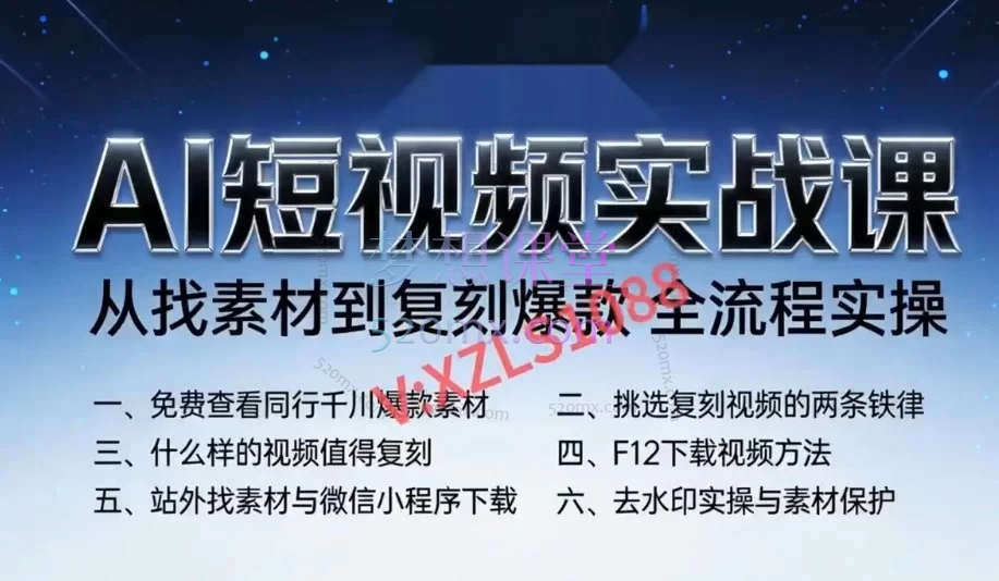 九儿爸AI短视频线上课程｜零基础学AI视频·电商素材·数字人·AI漫剧全套教程