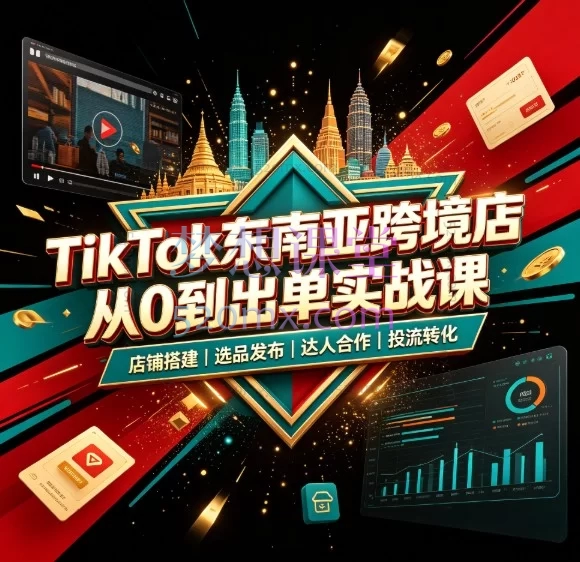 TikTok东南亚跨境店从0到出单实战课 | 新手卖家必修系统教程