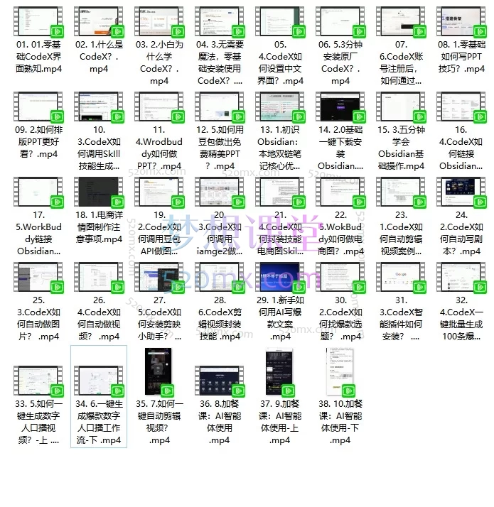 CodeX零基础怎么学？这套38节知识卡把安装→办公→电商→视频→智能体全跑通了