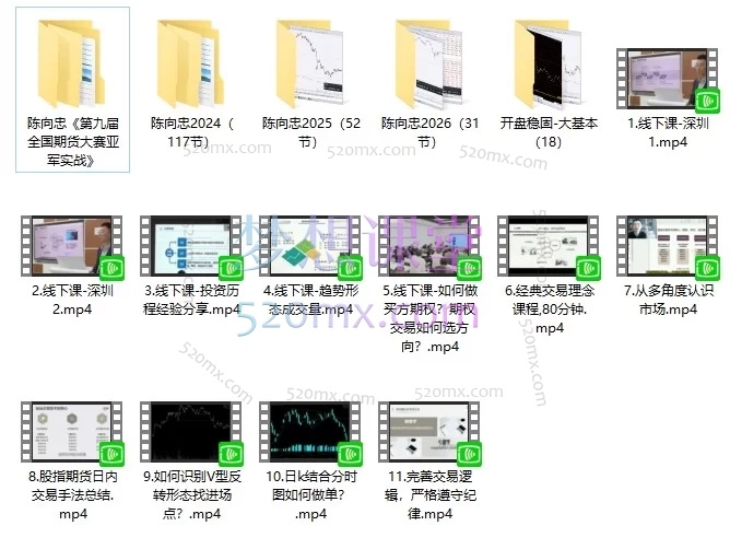 陈向忠期货日内交易实盘复盘全集(2024-2026)