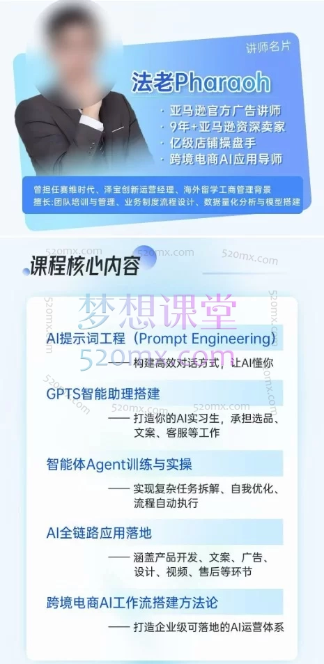金紫塔跨境AI10倍增效落地实战课，用AI重塑跨境运营全链路（讲师：法老Pharaoh）