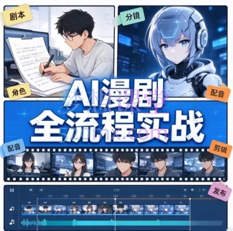AI漫剧全流程实战课|从网文改编到成片剪辑的AI短剧制作教程