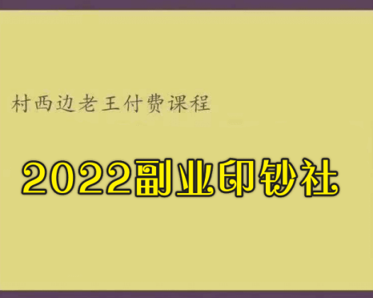 村西边老王:2022副业印钞社,副业和自媒体赚钱课