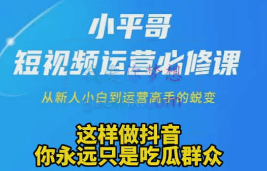 小平哥·180天短视频运营陪跑训练营,价值3980元!