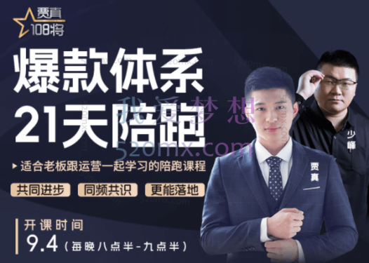 贾真:淘系爆款陪跑课2.0,从选品上架操作链接到付费放大、全店运营,教你打爆款、系统做好店