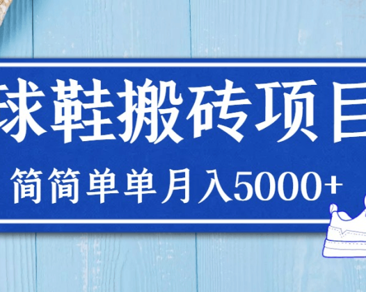 【搬砖必备】外面收费998的球鞋搬砖项目，月入轻松5000+的项目案例解析