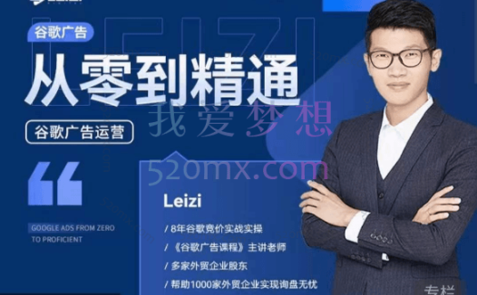 leizi谷歌广告从零到精通，包含关键词筛选，登陆页深度策划，谷歌后台详细解读等