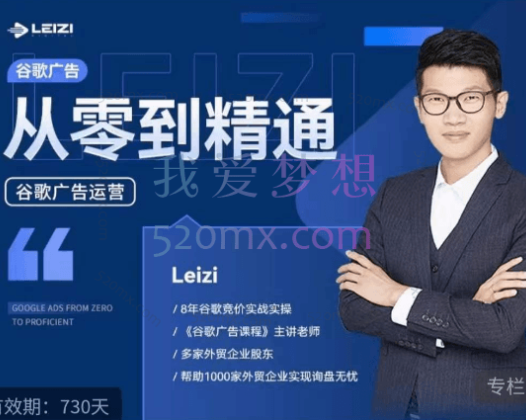 leizi谷歌广告从零到精通，包含关键词筛选，登陆页深度策划，谷歌后台详细解读等