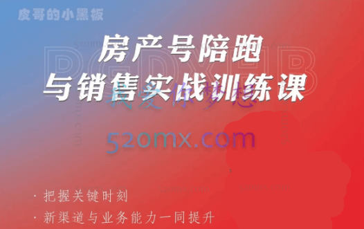 皮哥·房产销售新渠道获客与业务课,打造新时代房产经纪达人